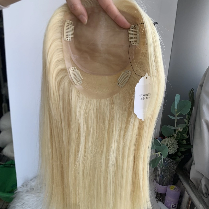 Emeda soft Silk base topper with lace back top quality virgin human hair yr75